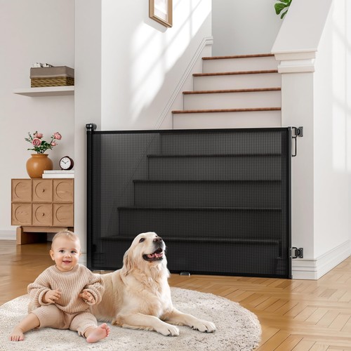 Retractable baby gate dog - gate,
