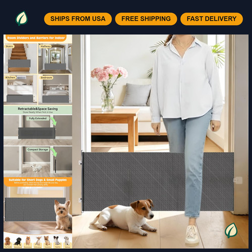 Retractable dog gate - 15",