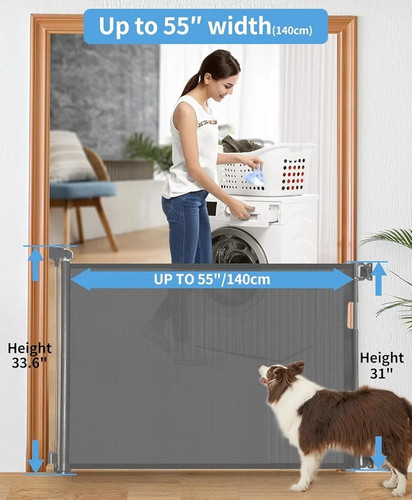 Retractable grey mesh - grey, stair