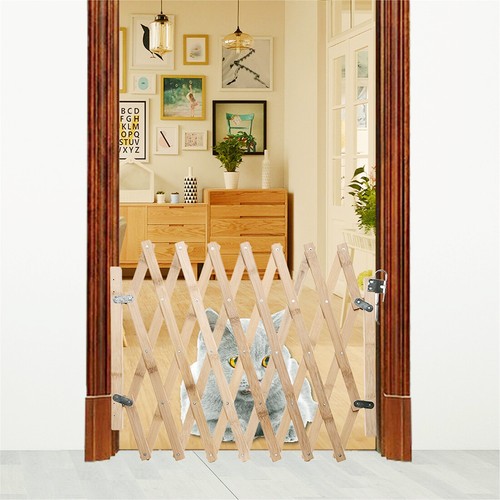 Retractable wooden dog gate - dog,