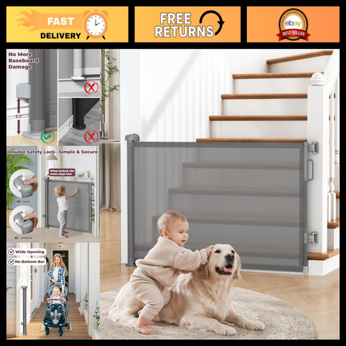 Retractable baby gate for - retractable,