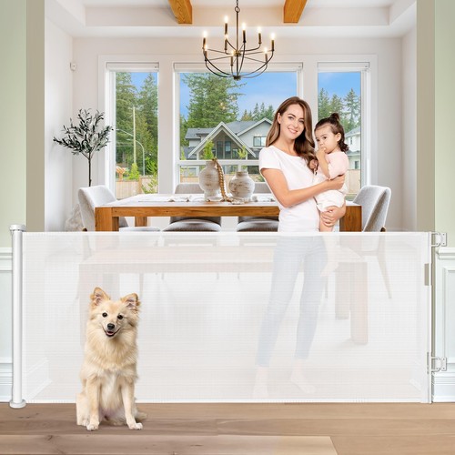 Wide retractable baby gate - 65",