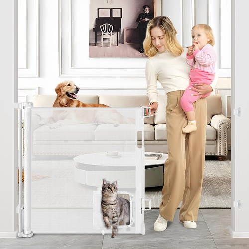 Retractable baby gate with - retractable,