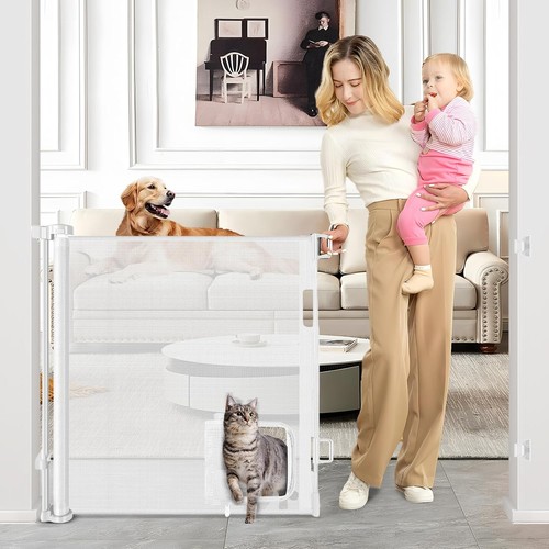 Retractable baby gate cat - retractable,