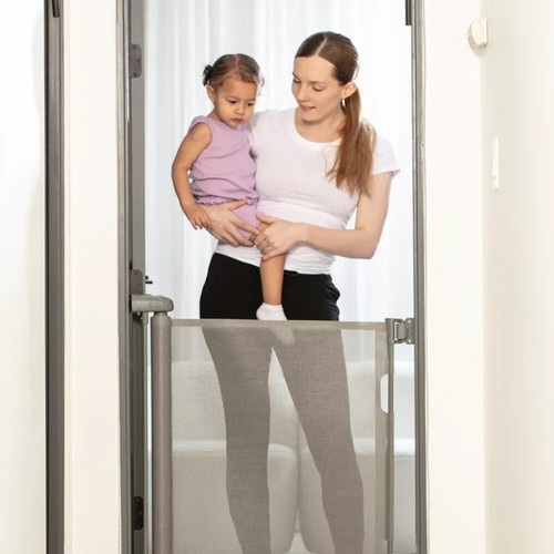 Retractable baby gate gray - gate,