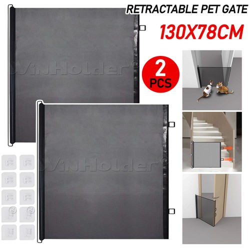 2pcs retractable pet dog gate - 2pcs,